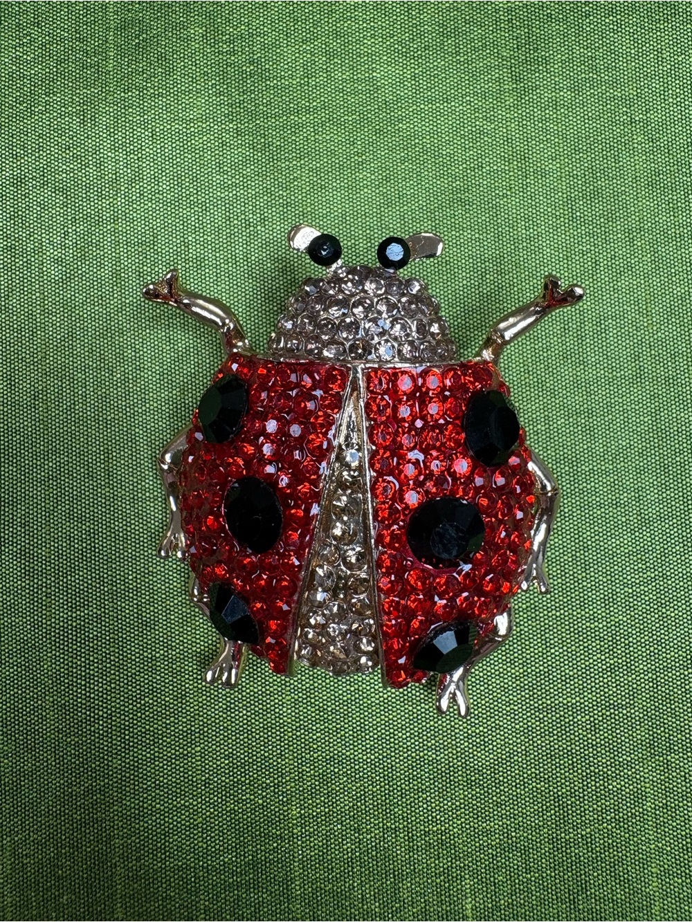 Sparkling Red Ladybug Brooch Pin Brooch . New . Gift Boxed